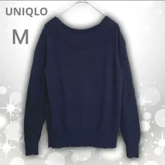 【即決ご希望額はコメントへ】 UNIQLO　ユニクロ　ニット　ウール100%　 エクストラファインメリノボートネックセーター　ネイビー　Ｍ　長袖　ピュアニューウール　ハイゲージ　トップス　オフィス　きれいめ　上品　洗練　万能　定番　人気　シンプル　無地