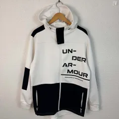 UNDER ARMOUR アンダーアーマー ジャージジャケット ビッグロゴ ホワイト × ブラック 3XLサイズ メンズ 古着 スポーツMIX