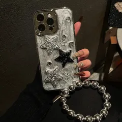 【新品未使用】iPhoneケース チャーム付き メタリック 星 スマホケース 韓国 おしゃれ 輸入品