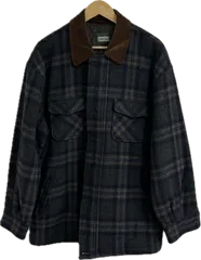 Z1713 【美品】UNIQLOユニクロ　80sオールドユニクロ　ジャケット　アウター　ネイビーグレーチェック　メンズ　XLサイズ