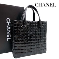 美品 CHANEL シャネル パテント チョコバー トートバッグ - メルカリ