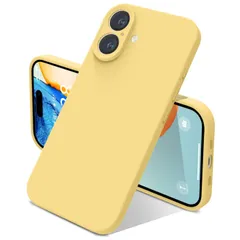 【在庫処分】iPhone 17 ケース シリコン カバー 耐衝撃 ソフト素材 用の マット質感 さらさら手触り 傷付き防止 軽量 指紋防止 レンズ保護(イエロー)