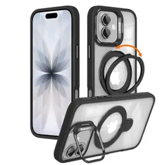 【人気商品】17 17 (iPhone ンプロテクター おしゃれ マグセーフ対応 車載ホルダー マグネット搭載 携帯カバー 耐衝撃 ブラック) ワイヤレス充電対応 レンズ保護 iPhone17 ワイヤレス充電 黄ばみ防止 半透明 縦横両対応 seninhi ケ