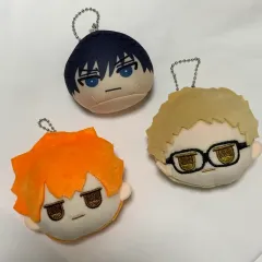 ハイキュー おまんじゅう+バッジ ぬいぐるみ 3種セット / 正規品 ヒナタ 月島 蛍 影山