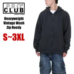 【新品・未使用】【ブラック／黒】プロクラブ ジップ パーカー メンズ レディース PRO CLUB ヘビーウェイト ジップアップ ジップパーカー フルジップ パーカ スウェット 厚手 厚手 無地 綿100％ 裏起毛 大きいサイズ USA ブランド