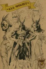 【中古】ポストカード(キャラクター) オールマイト 設定画いっぱいポストカード 「僕のヒーローアカデミア×文房具カフェ2017」