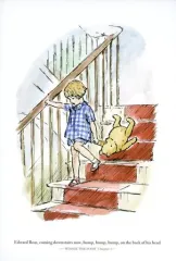 【中古】ポストカード(キャラクター) 階段 ポストカード 「クマのプーさん展」