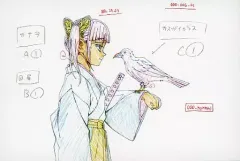 【中古】ポストカード 栗花落カナヲ(鎹鴉) 展示原画ポストカード 「鬼滅の刃 キャラクター絵巻カフェ in ufotable Cafe 第六期」