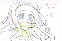 【中古】ポストカード [単品] 竈門禰豆子(右向き) 原画ポストカード 「劇場版 鬼滅の刃 無限列車編 原画ポストカードセットA」 劇場グッズ