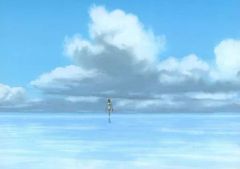 [Used] Postcard 3. Chihiro Ogino (Walking by the Sea) Art of Ghibli (Postcard) "Spirited Away"