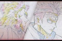 【中古】ポストカード 煉獄杏寿郎＆悲鳴嶼行冥 ポストカード 「劇場版 鬼滅の刃 無限列車編 上映四周年記念 炎柱・煉獄杏寿郎カフェ×ufotable Cafe×マチ★アソビCAFE×ufotable DINING×ufotable CINEMA」 お楽しみくじ