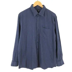 ユニクロ UNIQLO フランネル シャツ ネルシャツ 長袖 XL 青 ブルー 大きいサイズ