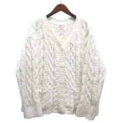 ジェラートピケ gelato pique パリヤ PARIYA アラン カーディガン 長袖 ホワイト 白 ☆AA★