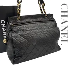 【価格交渉/質問大歓迎♪】希少　シャネル　ラムスキン　セミチェーントートバッグ　ブラック　肩掛け　5386