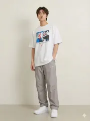 ナイキ グレー ナイロン パンツ_M