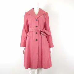 ハナエモリ HANAE MORI PRIMATTIVO コート トレンチコート シングルトレンチ ナイロン コットン M 38 ペールピンクのサムネイル