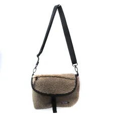 ニコアンド Niko and.. メッセンジャーバッグ ショルダーバッグ 斜め掛け ボア ロゴ 茶 ブラウン /SM20