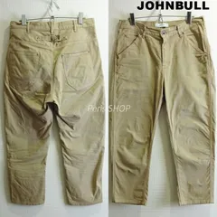 JOHNBULL　ジョンブル　スリークォーター ワークパンツ　W81cm / レディース L 相当　テーパ－ド　ストレッチ　ベージュ　日本製　ZP163