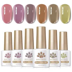 BORN PRETTY ジェルネイル カラージェル 6色セット ジェルネイルカラー シアーカラージェル ジェルネイル セルフ 初心者用 サロン級 透け感 UV・LED対応 0