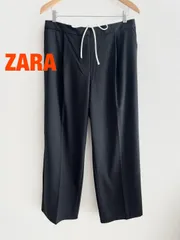 ZARA　ザラ WIDE-LEG　パンツ　Lサイズ　ブラック×カーキ×ホワイト　大人　おしゃれ　美品　送料込み　6461856