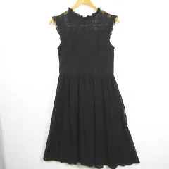 ジルバイジルスチュアート JILL by JILLSTUART ノースリーブ ワンピース 膝下丈 コットン レーヨン S ブラック レース kz11667