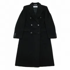 マックスマーラ MAX MARA 白タグ 高級ライン カシミヤ100％ ロング チェスターコート ジャケット I42 黒 ブラック/15▲B9 レディース