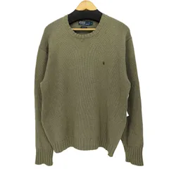 ポロバイラルフローレン Polo by RALPH LAUREN 90S 香港製 ポニー 刺繍 クルーネック コットン ニット メンズ import：L 