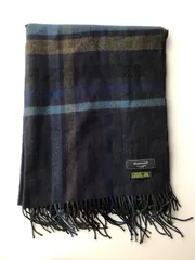 BEAMS LIGHTS ウールマフラー グレー×ブルー 4071202601070070