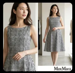 Max Mara【38】ノースリーブワンピース ポルトガル製 チェック柄 ドレス