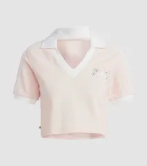 アディダス クロップド ポロ シャツ - ライトピンク