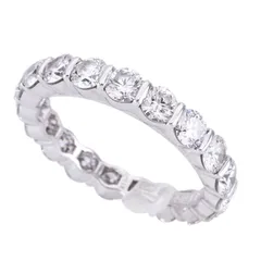 ハリーウィンストン HARRY WINSTON ラウンド・バーセット・リング フルエタニティリング クラシック　ダイヤモンド　バンドリング リング 指輪 Pt950 シルバー ダイヤリング 結婚指輪