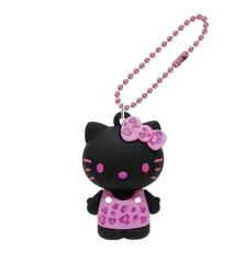 サンリオ ハローキティ PVCマスコット ブラック レオパード フィギュア キーホルダー キティ キーホルダー