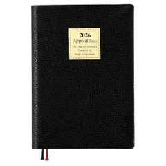 ダイゴー 手帳 2026 スケジュール帳 アポイント マンスリー ホリゾンタル ブラック E1302 2025年 12月始まり