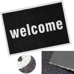 【特価セール】welcomeホワイトロゴ(幅80) SW2177 モノトーン ループマット 泥落とし 屋内 屋外 玄関マット 3world