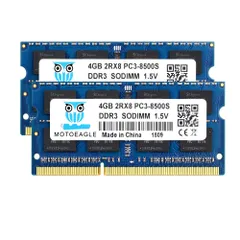 【数量限定】【大人気】4GB×2枚 1.5VノートPC用メモリ204Pin 1066Mhz CL7 Non-ECC DDR3 SO-DIMM PC3-8500 Mac Motoeagle 対応