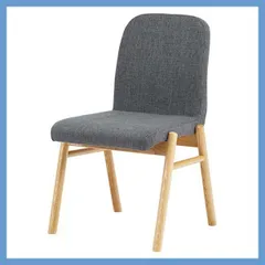 （２脚セット）天然木（アッシュ）のダイニングチェア（ファブリック座面・背面／アームレス）「W53×D60×H85×SH45cm」No.11／ダークグレー