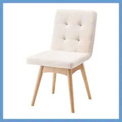 天然木(アッシュ)の回転式ダイニングチェア(ファブリック座面・背面/アームレス)「W45×D56×H84×SH46cm」No.31/アイボリー