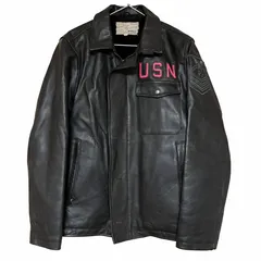 AVIREX U.S.NAVY デッキジャケット レザー M ブラック 美品