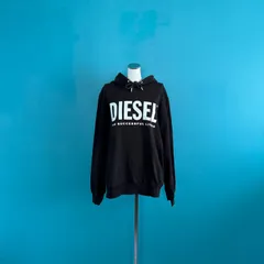 j1 DIESEL ディーゼル ビッグロゴ パーカー ブラック Mサイズ コットン 長袖