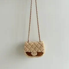 新品/即発送 冬 クロスバッグ ボア シープスキン キルティング ミニ チェーンバッグ