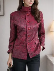 【美品】GIVENCHY Nouvelle Boutique シルク100% ジャケット 10号 赤 レッド 花柄 ヴィンテージのサムネイル