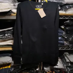 ブラック AVIREX Vネック サーマル長袖Tシャツ