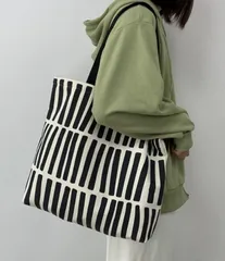 北欧 トートバッグ モノトーン キャンバスバッグ A4 通勤 通学