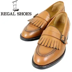 【S3658】【新品同様】REGAL リーガル ローファー レザーシューズ ビジネスシューズ オールレザー フリンジ サイズ24.5㎝