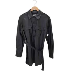 ザラ ZARA フェイクレザー シャツワンピース レディース JPN：S 