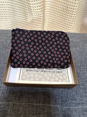 印傳屋 甲州印伝 コインケース 小銭入れ 小桜 鹿革 漆 和柄 黒地 日本製