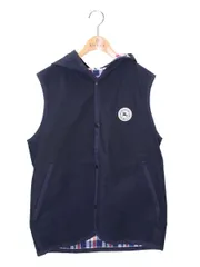 バーバリーブラックレーベル D1F69-364-28 ベスト L ネイビー フード付き リバーシブル チェック IT8GQMPXNCDE