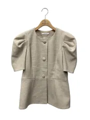 デイジーリン Lady Puff Tweed 07283 ノーカラージャケット 42 ベージュ ツイード ITDVXI6ZDJCEのサムネイル