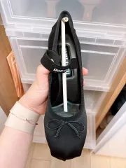 ミュウミュウ サテン バレリーナ パンプス ヒール 37.5