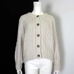 ジーユー GU ケーブル コクーン カーディガン ニット 長袖 M アイボリー
